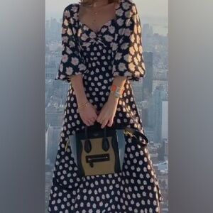 Sachin & Babi Blue, Pink, & White Silky Floral Midi Dress/Cut Out Back - Sz. 10